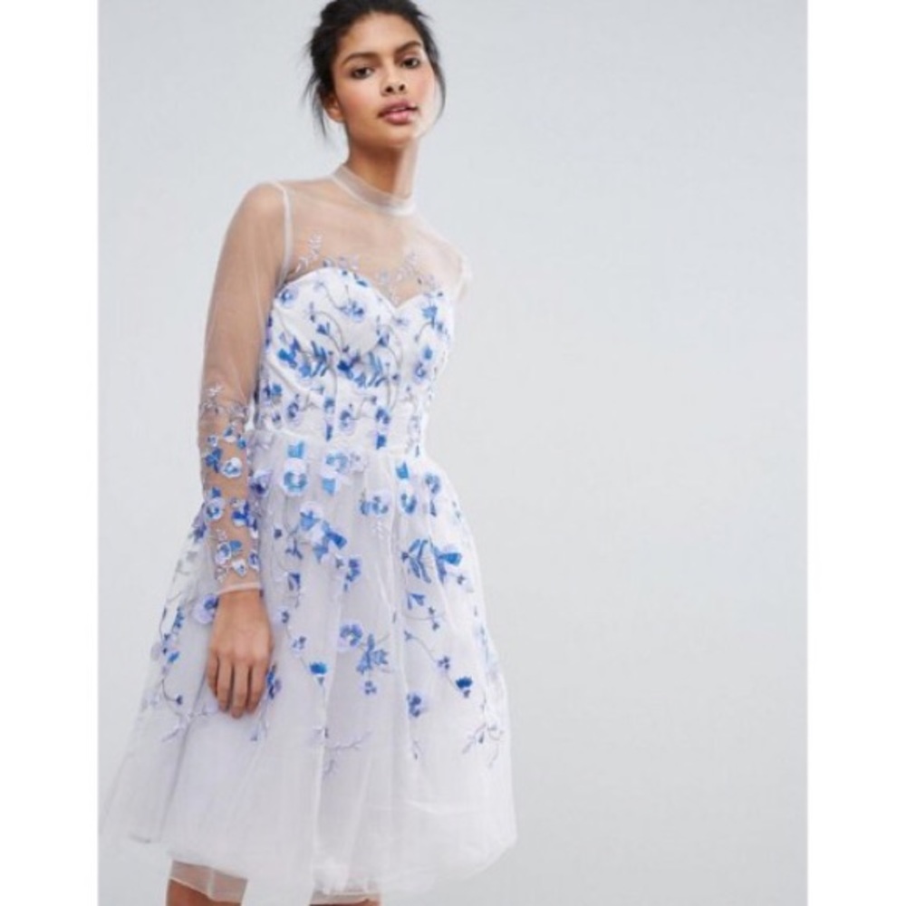 Chi Chi London Floral White Dress